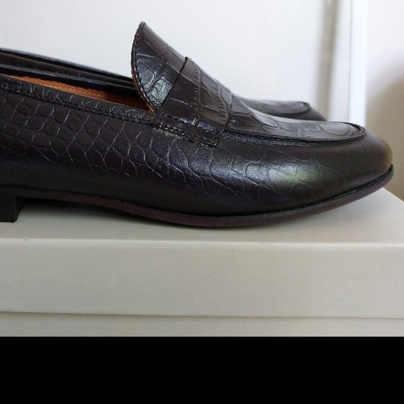 Lazzari black, faux snake skin leather loafers size 36 - Picture 6 of 15